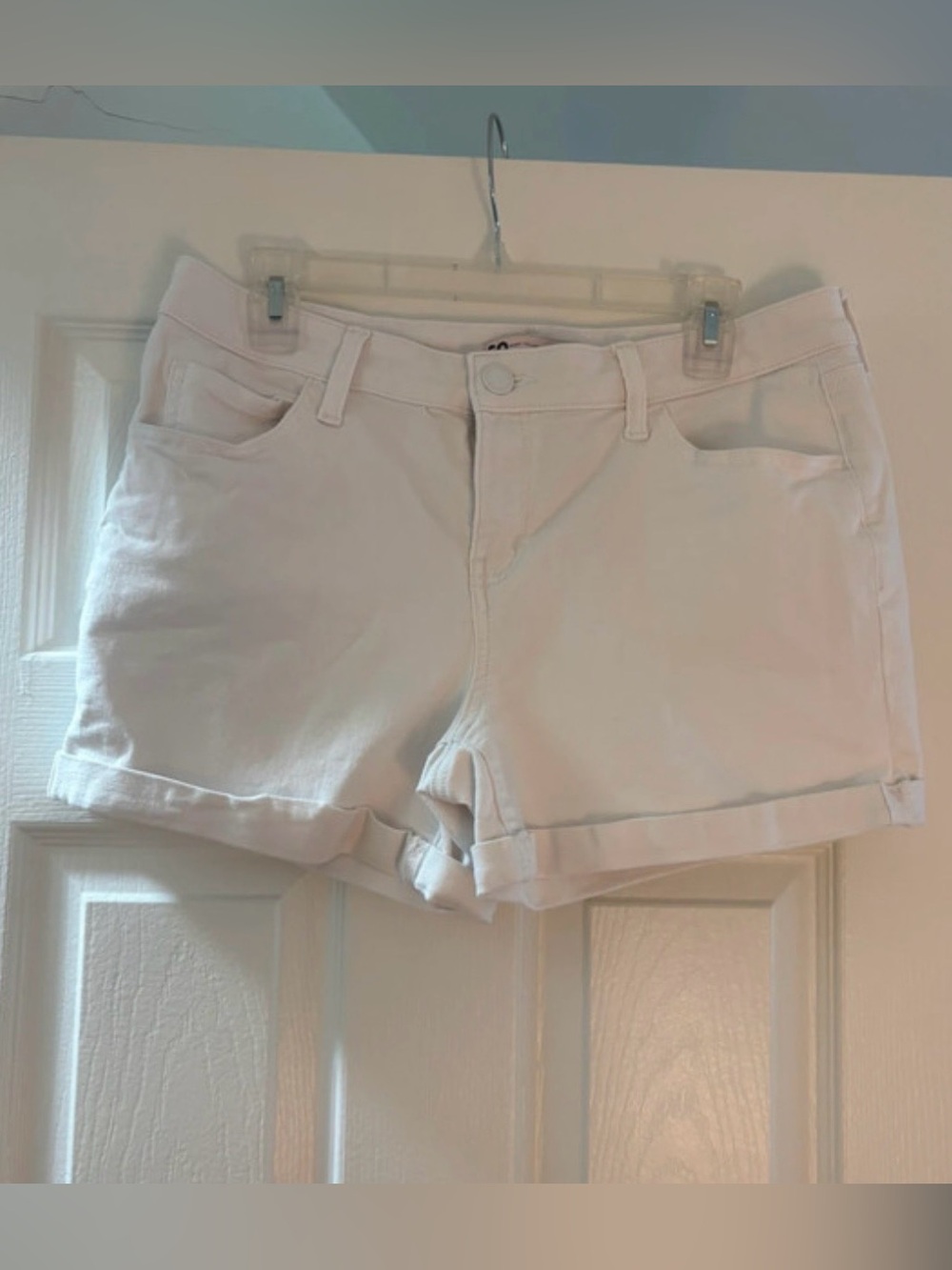 SO Brand White Denim Midi Shorts